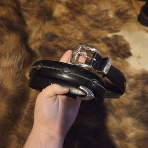 Brighton Mena Black Leather Belt